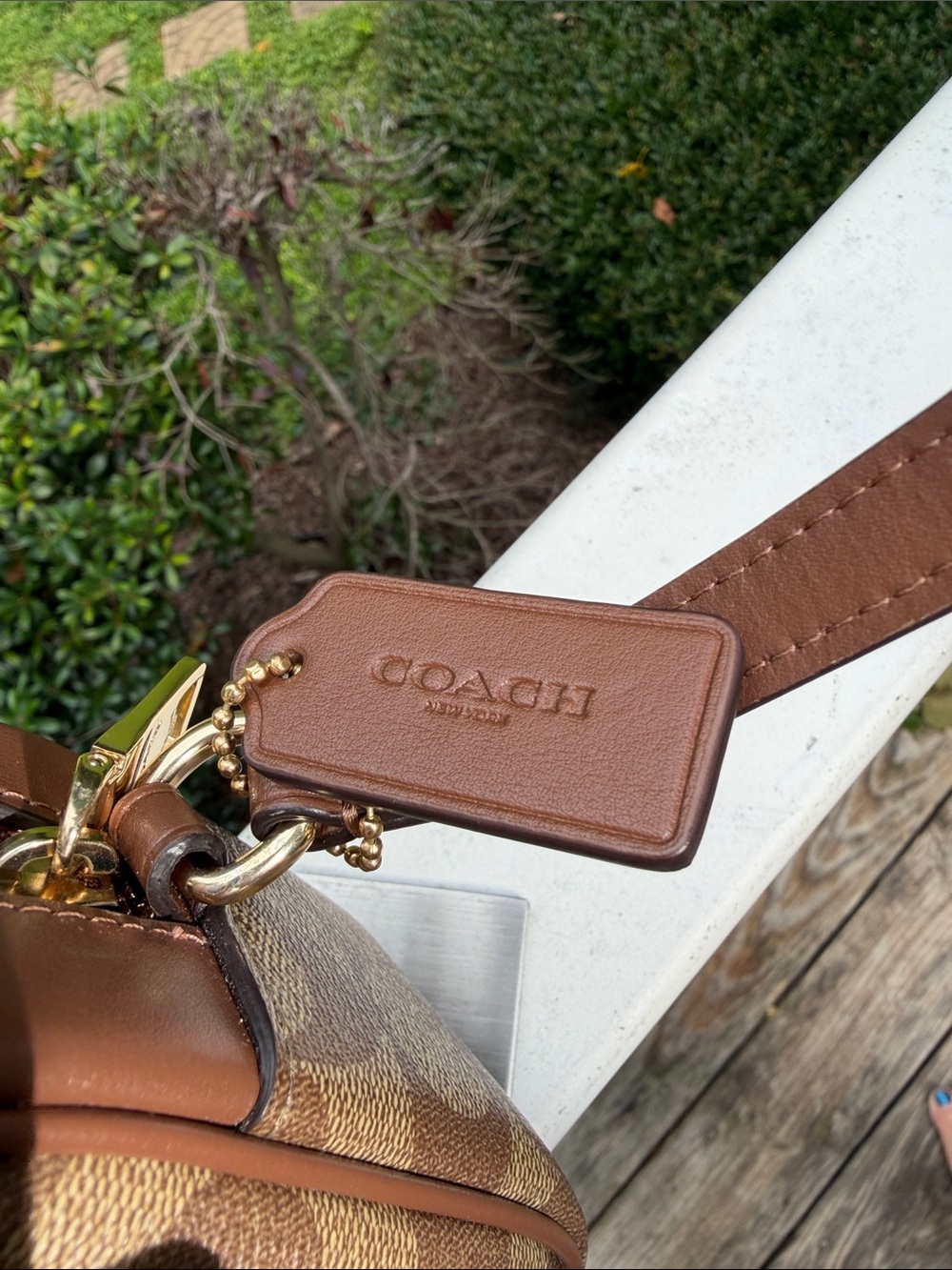 Coach Mini Jamie Camera Bag Tan Signature coated canvas with Brown Leather Trim - Picture 14 of 17
